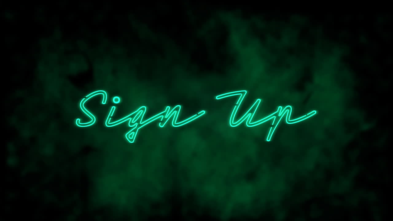 animación de palabras de estilo neón verde se inscriben, parpadeando en fondo verde oscuro