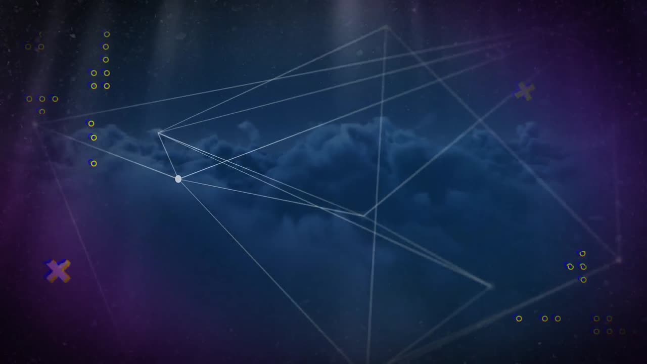 Digital design video with abstract geometric pattern, copy space