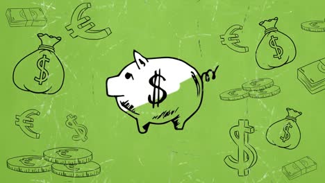 Digital-composite-sketch-of-a-piggy-bank-and-coins