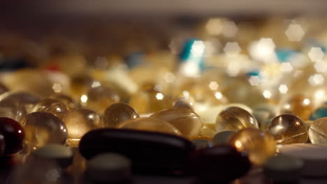 close-up of assorted pills and capsules