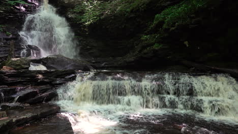 a beautiful waterfalls in the forest
