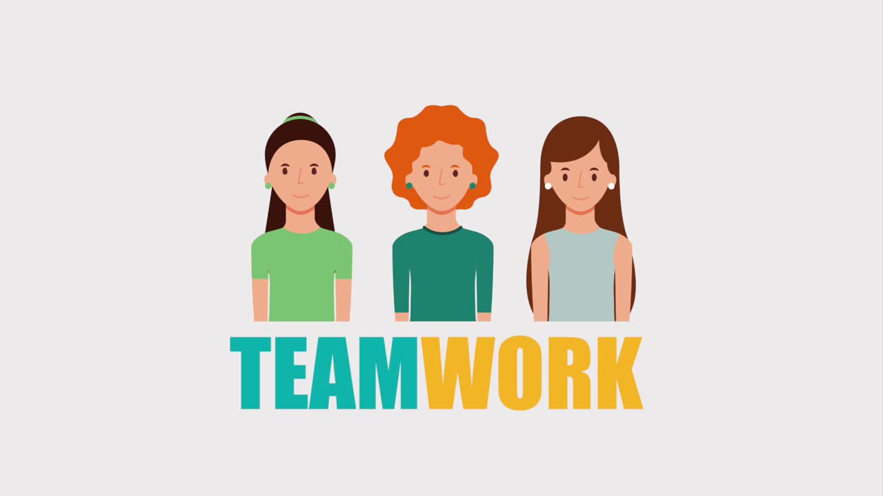 그룹 여성 캐릭터 팀워크 글