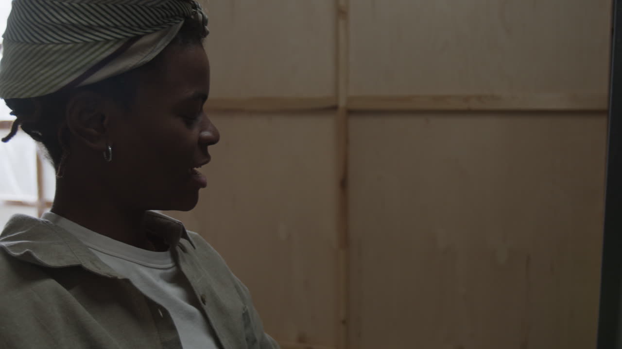 Artist painting on canvas