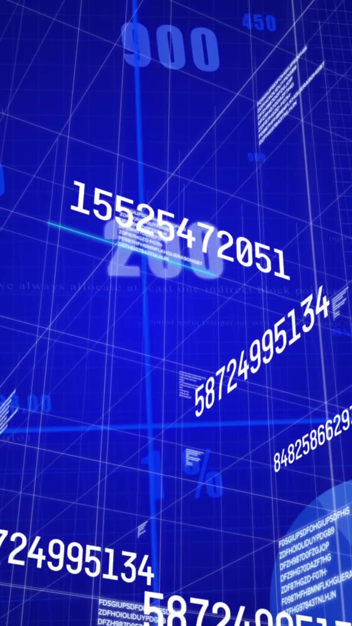 Animation of data processing on blue background