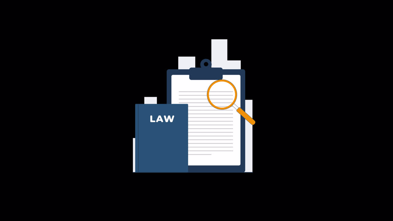 Magnifying Glass Searching Legal Document and Law Book