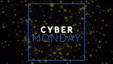 Animación-Del-Texto-De-Venta-Del-Cyber-Monday-A-Través-De-Redes-De-Conexiones.