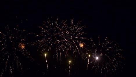 majestuosos fuegos artificiales en el cielo nocturno, celebración del día de la independencia o el año nuevo
