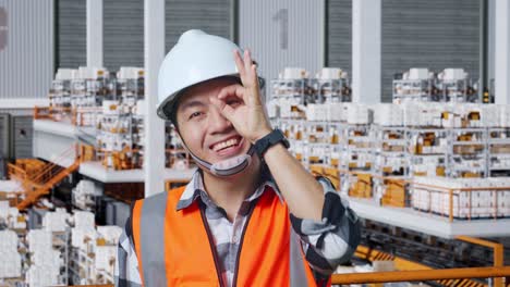 warehouse worker inspecting products