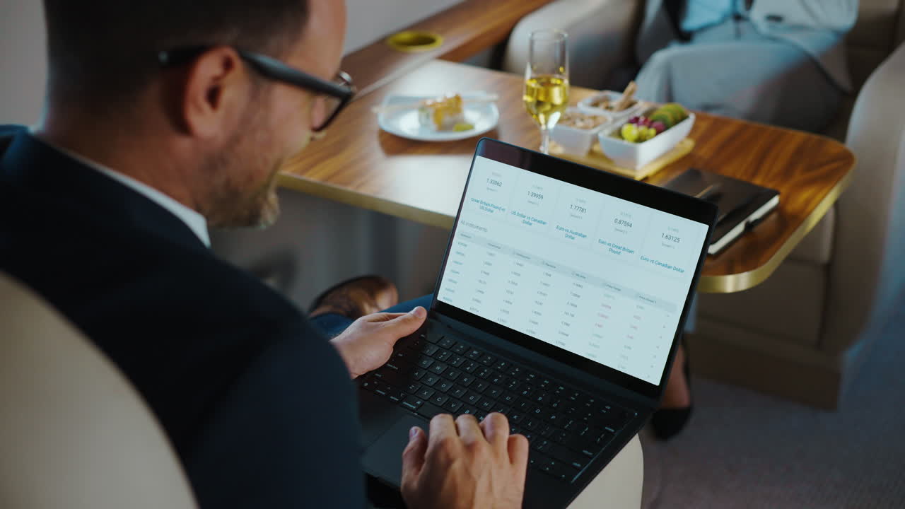 Financial analysis on a laptop