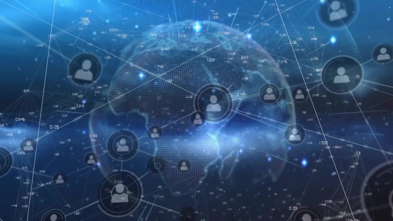 Digital Global Network Connecting People Across the World