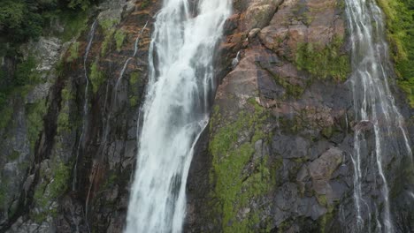 Water-cascading-down-Ohko-Waterfall-on-the-island-of-Yakushima,-Japan