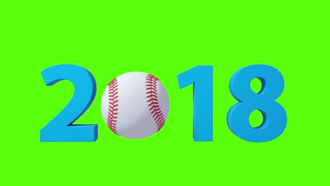 baseball 2018 design background on a green screen. 4k