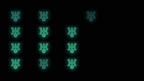 patrón de icono japonés pulsante con luz de neón en estilo casino