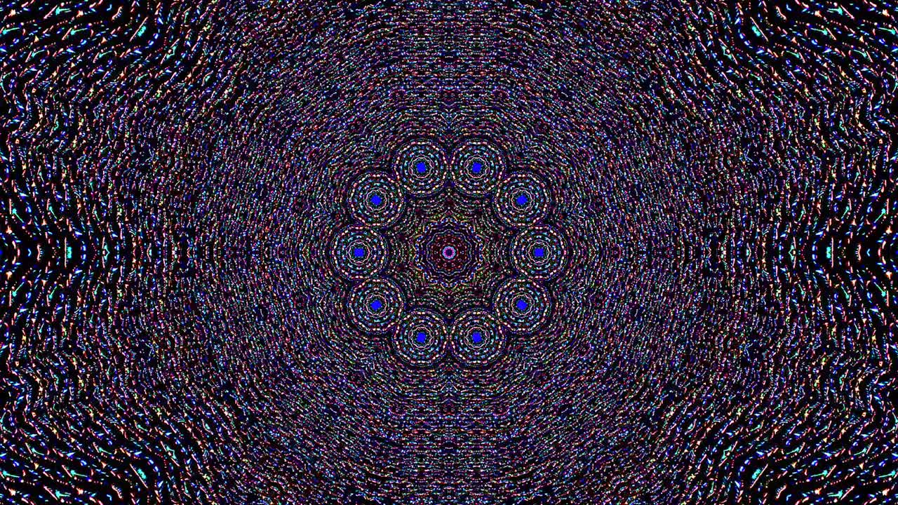 Bright abstract light governing full color, kaleidoscope, black background