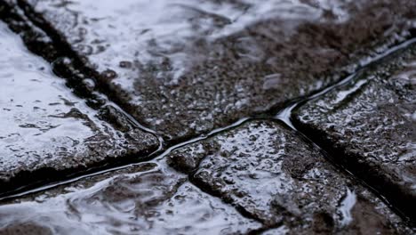 rain drops dropping onto the cement floor