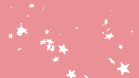 animación de estrellas fugaz sobre fondo rosado