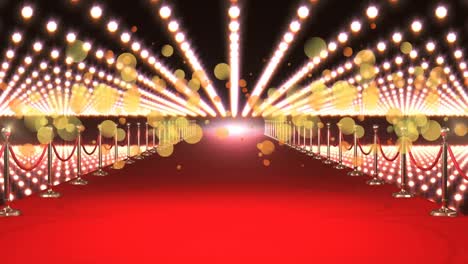 animation of gold dots over red carpet and blinking lights