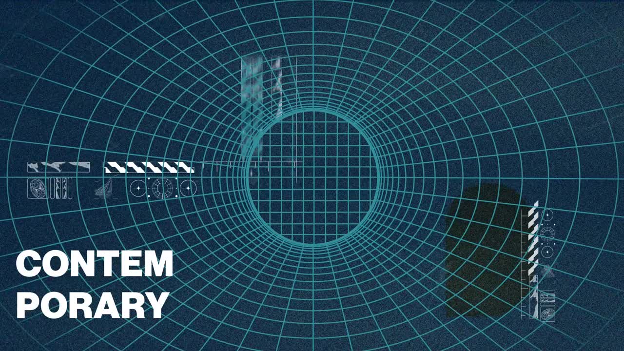 Dynamic Motion Graphics Template with Abstract Grids and Media Slides