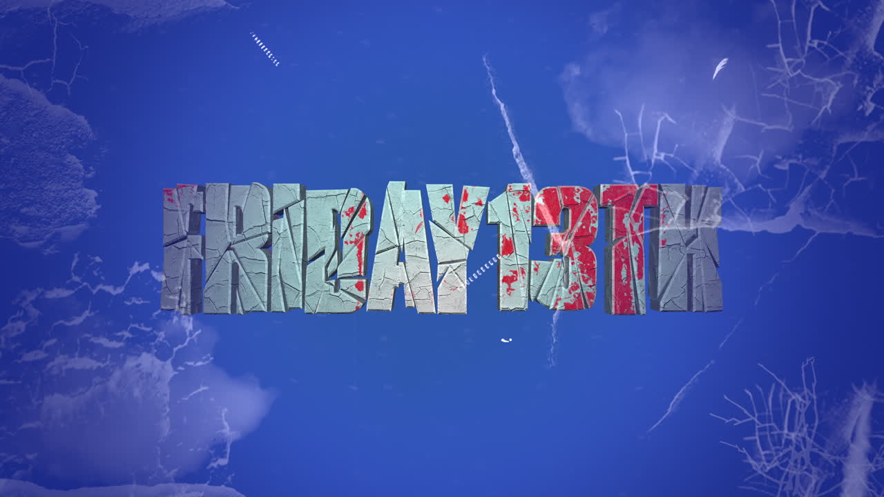 13일 금요일 얼음과 붉은 피가 섞인 겨울 질감