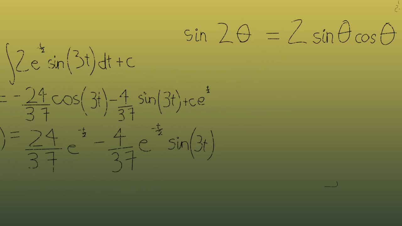 animación del procesamiento de datos matemáticos sobre un fondo amarillo.