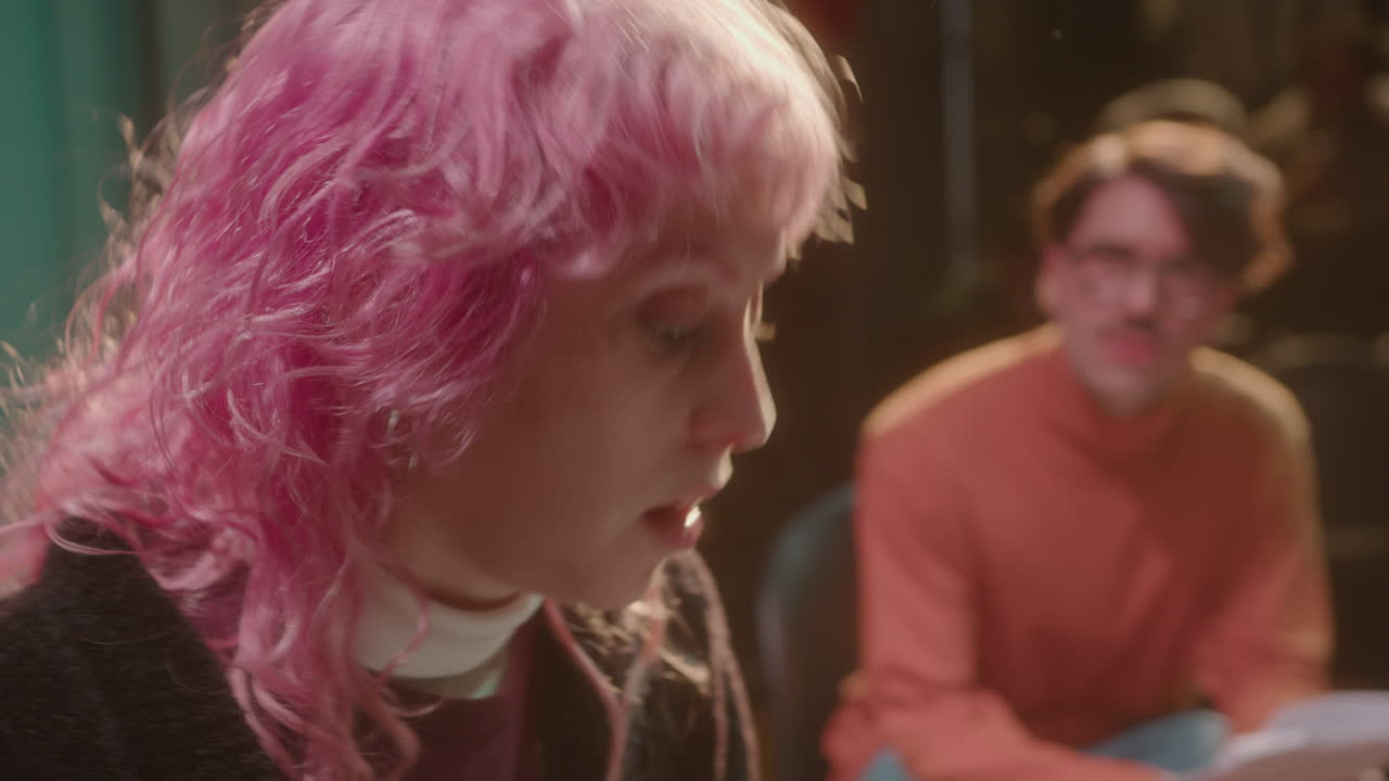 Theater Actresses Reading Scripts and Having Dialogue on Rehearsal