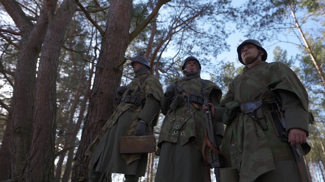 German Soldiers in World War II Forest