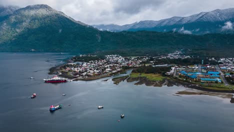 aerial hyperalpse in orbit of hornopiren, hualaihue, southern chile