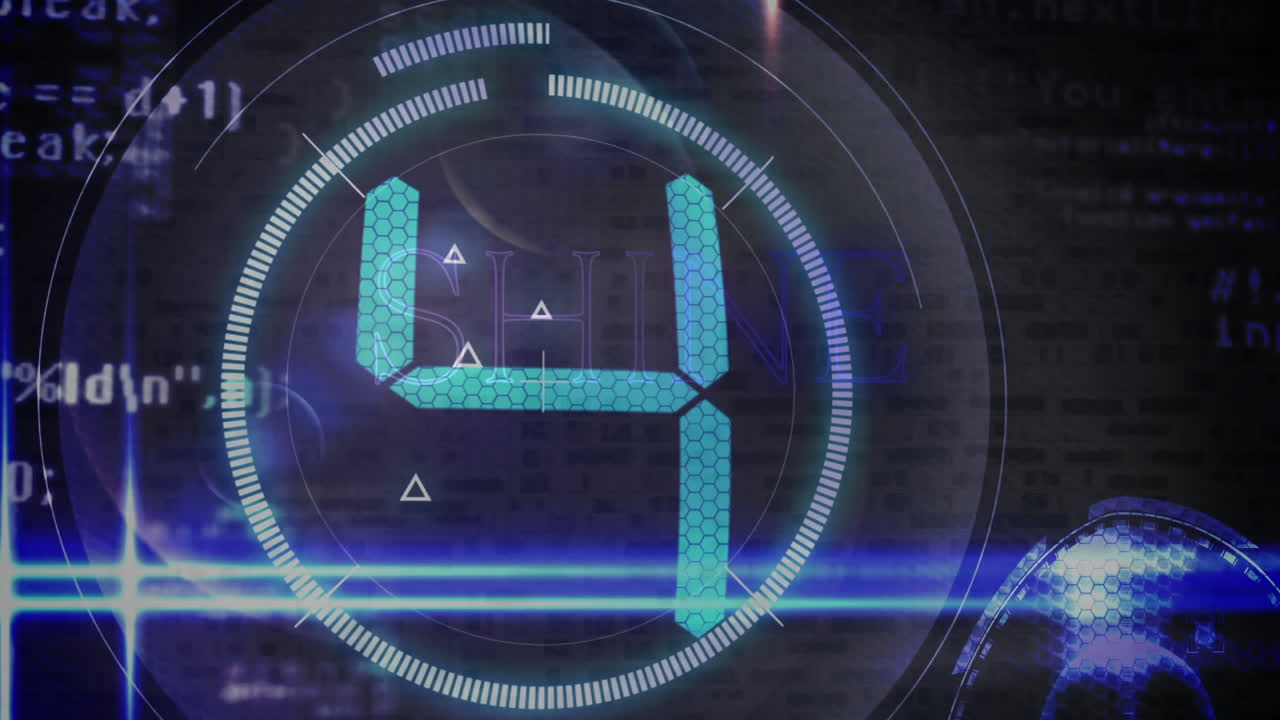 Animation of data processing over countdown