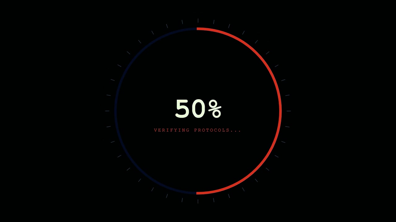 Digital Loading Progress Circle with Percentage Counter