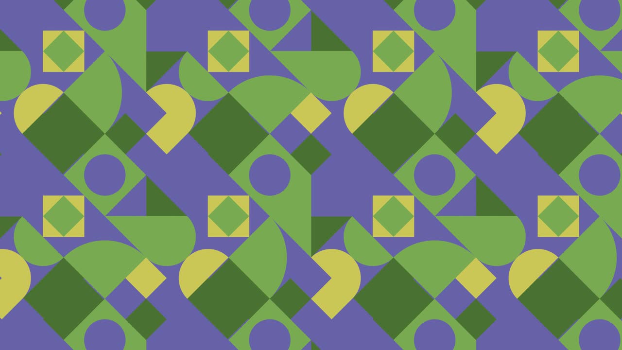 Geometric tiles in abstract animated pattern. Motion graphic background in a flat design. Abstract geometric mosaic with very peri violet elements