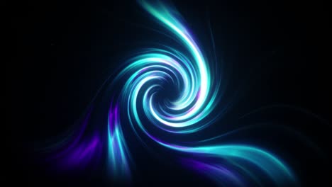 abstract background. bright swirl on black background. the concept of space - time. cold blue color. 3d animation.