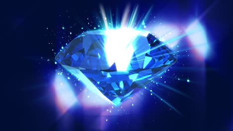 sparkling blue round cut diamond rotating - seamless loop 3d animation