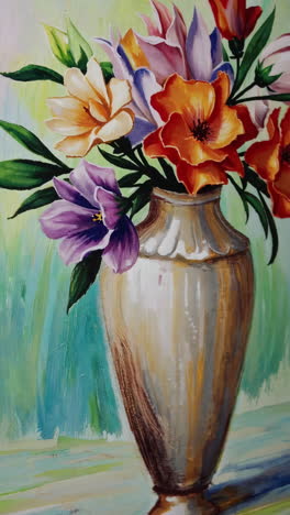 colorful floral still life painting in a vase