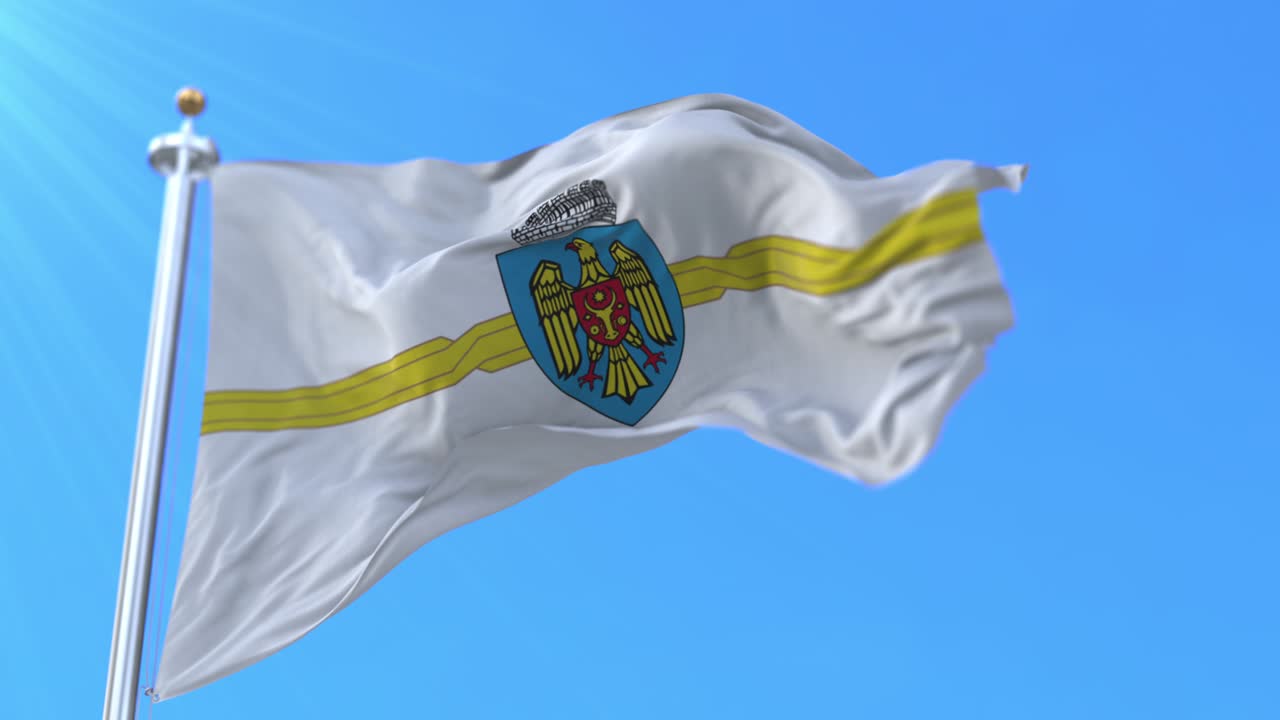 몰도바 공화국의 수도인 키시나우의 국기.