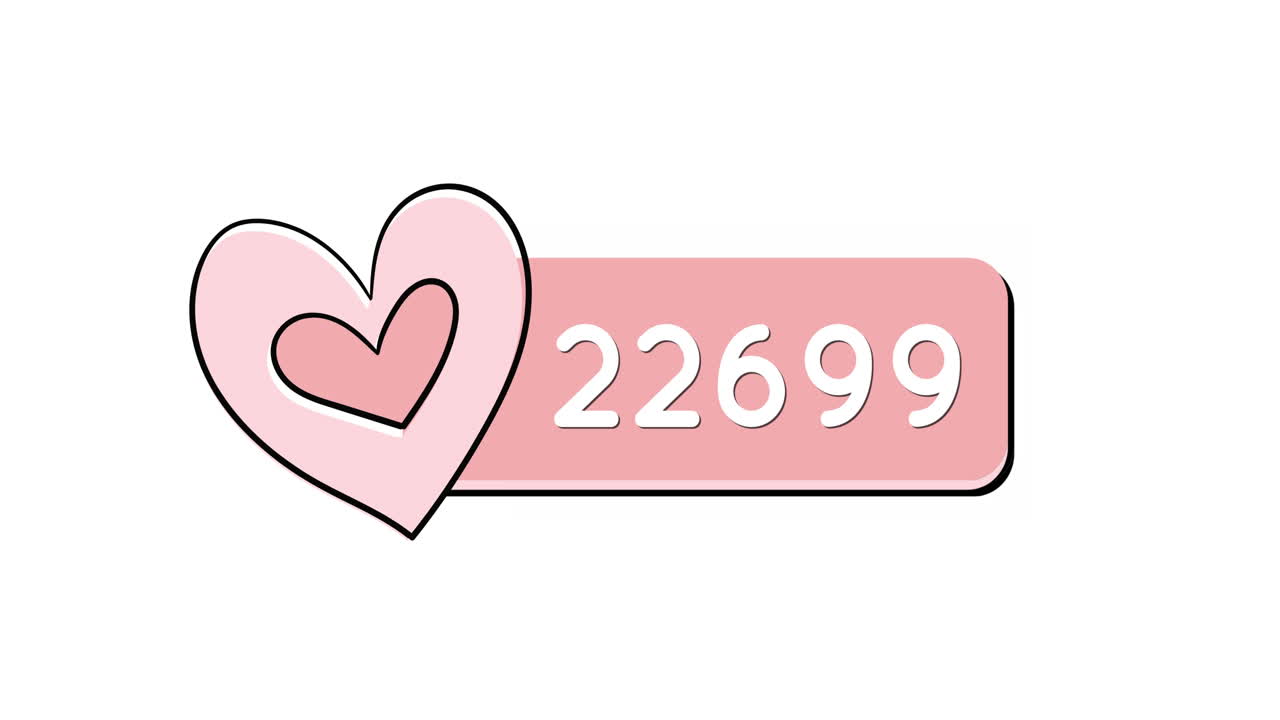 Numero crescente di mi piace o cuori 4k