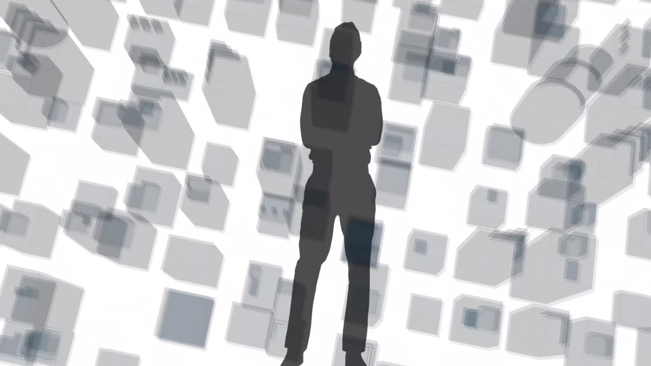 ⁇  배경 에 움직이는 사람 의 그림자 와 블록 의 애니메이션