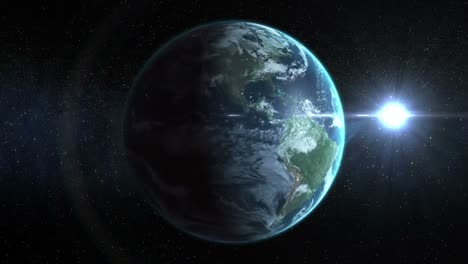 animation of spinning earth with sun