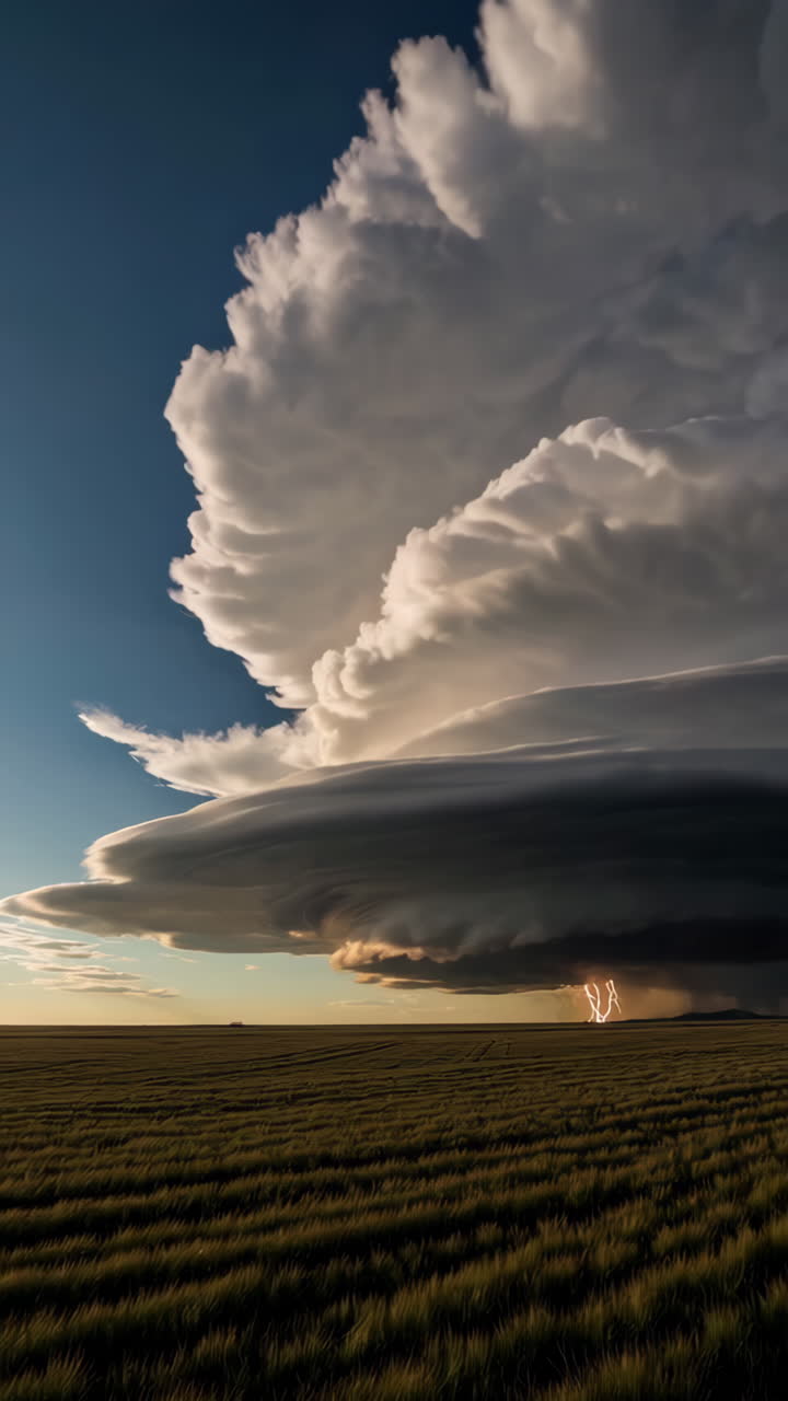 Massive Storm Clouds Over a Wheat Field