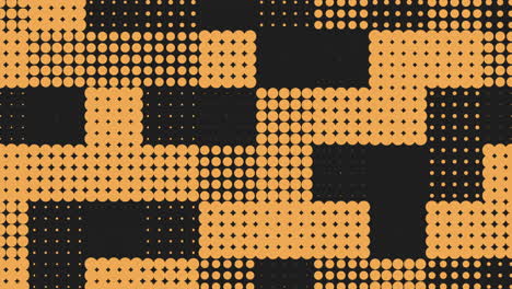 orange pixels and dots in rows pattern