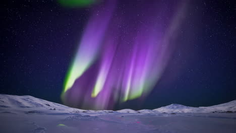 stunning aurora borealis display over snowy mountains