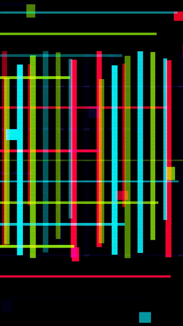 Abstract Motion Graphic with Colorful Intersecting Lines and Bars