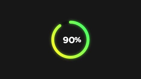 círculo de carga de la página de animación cambio de color en fondo negro de 0% a 100