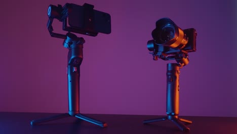 configuración del gimbal del teléfono inteligente y la cámara