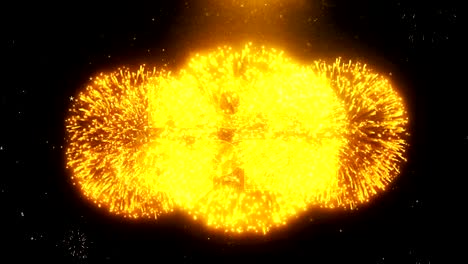 Now Open Text on Firework Display Explosion Particles.