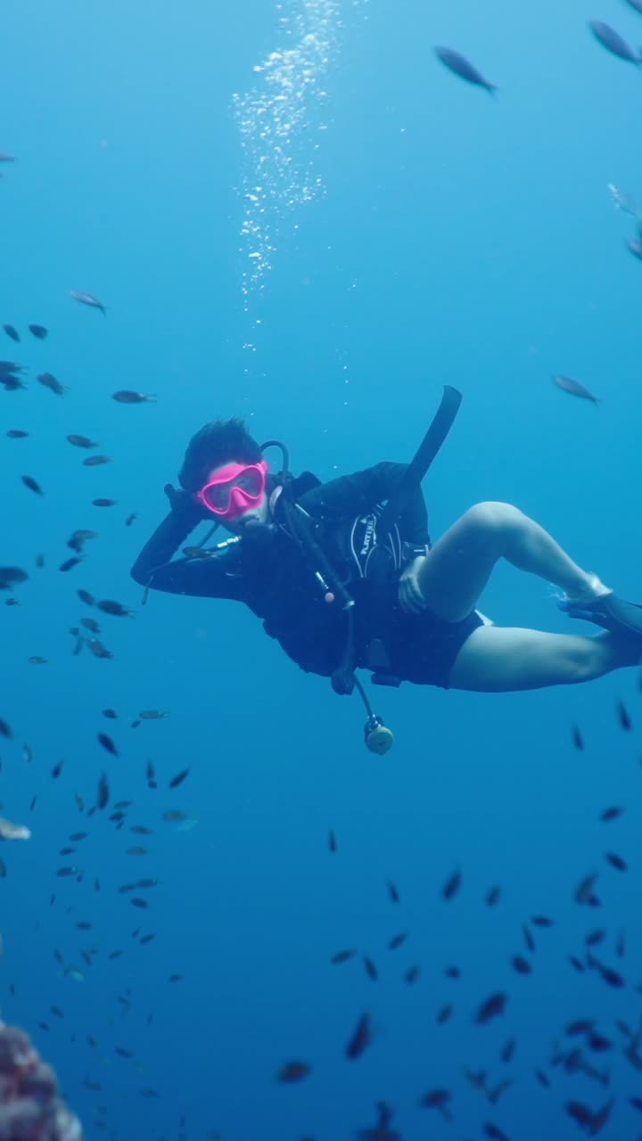 Scuba diving with fish