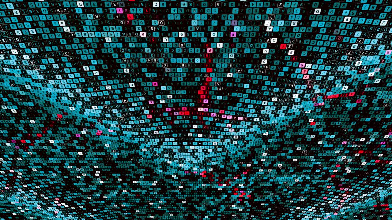 arte digital abstracto con patrón de código binario