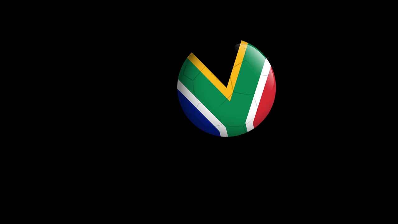 Multiple soccer balls with national flag patterns bounce across a dark, minimalist studio background.