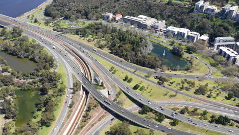 aerial view of a highway interchange in perth, australia