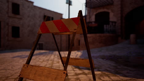 old town road closed - wooden barricade