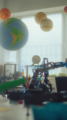 creative learning space with 3d printer and planets